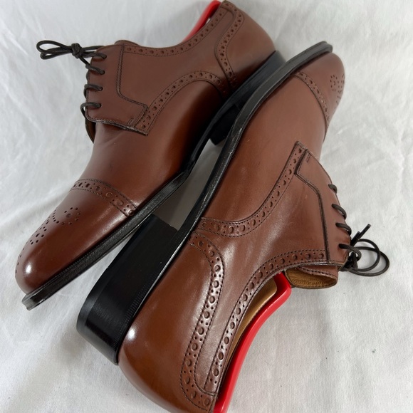 BALLY Brown Leather Derby Semi Brogue Loafers Made in Switzerland Marked as 8US - Picture 7 of 13